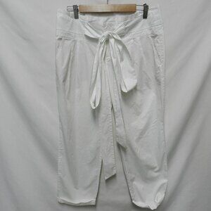 Cartonnier Anthropologie front tie white pants Pleated Pockets Ankle Size Sz 8